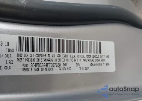 2015 Dodge Journey Crossroad from USA, damaged, VIN 3C4PDCGG4FT687020